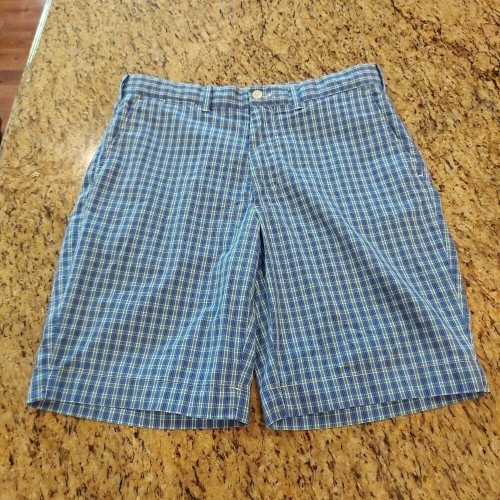POLO GOLF RALPH LAUREN CLASSIC FIT Plaid Cotton Blend Chinos Preppy Shorts 30